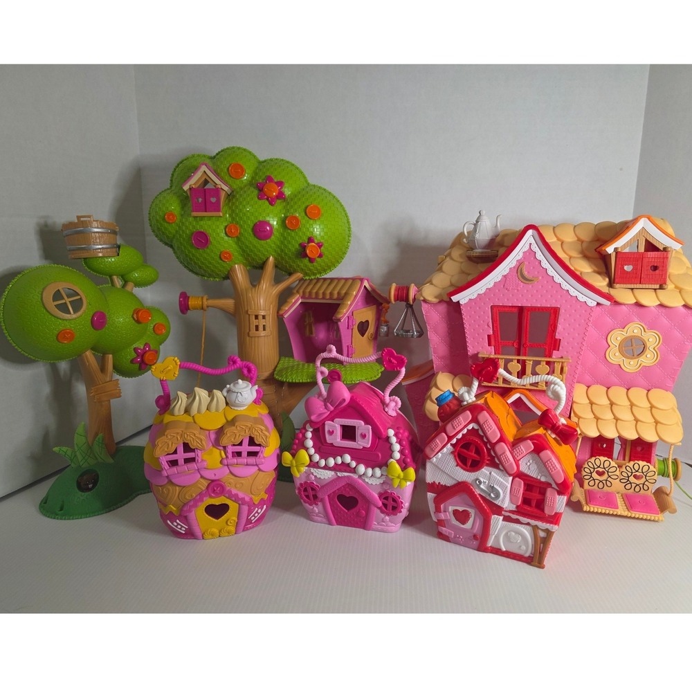 Lalaloopsy Dollhouse Treehouse Playset Lot Pink Green Fair MGA Entertainment